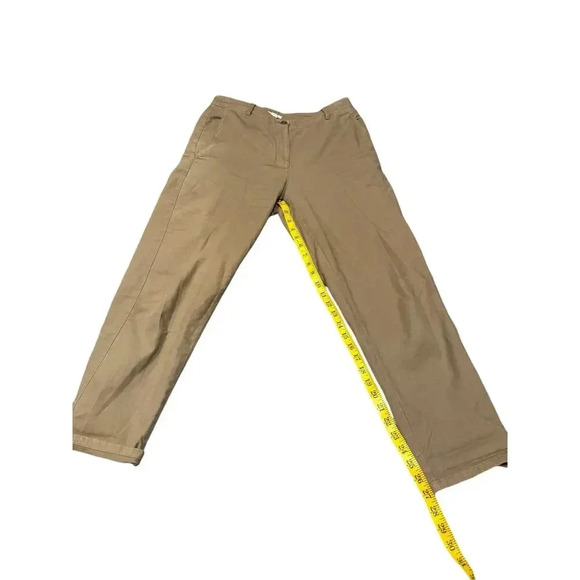 Eileen Fisher Khaki Cotton Hemp Stretch Tapered Relaxed Boho Pant Size 6 - Picture 5 of 9